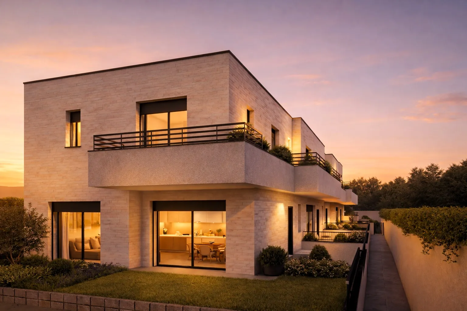 Ville in vendita a Sovico — esterno all'alba, VICUS Urban Villas
