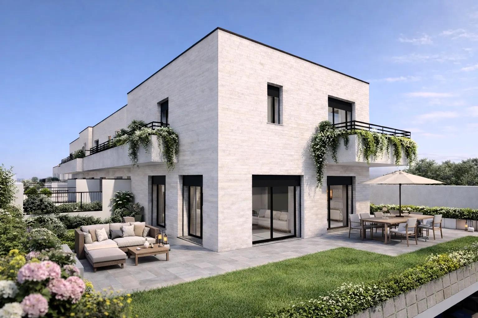 Villa con giardino privato in Brianza — vista diurna